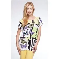 Passioni Print-Shirt mit abstraktem Print und Schmetterlingen