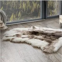 Andiamo Fellteppich Rentierfell, fellförmig, Höhe: 60 mm, Rentier-Kunstfell, weich & kuschelig, Wohnzimmer, Schlafzimmer