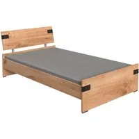 Wimex Bett Liverpool, 3 Breiten zur Auswahl, Made in Germany, mit rustikalen Metallbeschlägen im coolen Loft Style
