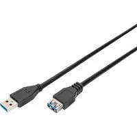 USB 3.2 Gen 1 Verlängerungskabel, USB-A Stecker > USB-A Buchse schwarz, 1,8 Meter