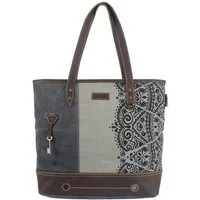 Sunsa Handtasche Canvas Damen Handtasche. XL Schultertasche mit Mandala Tasche Shopper