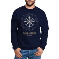 Neverless Sweatshirt Herren Sweatshirt Pullover Kompass Windrose Navigator Segeln