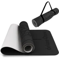 deluxe4home Yogamatte Gymnastikmatte mit Ausrichtungslinien I Turnmatte Fitness Matte, inkl. Tragegurt