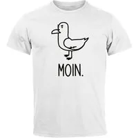 MoonWorks Print-Shirt Herren T-Shirt Frontprint Moin Möwe Geschenk für Nordlichter mit Print
