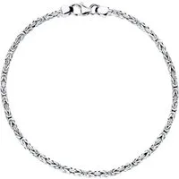 JEWLIX Königsarmband Schmales Silberarmband für Herren rhodiniertes 925er Silber 2mm Stärke