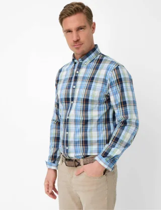 Brax Herren Karohemd Style DANIEL thyme Grün Khaki, grün - khaki, Gr. XXXL
