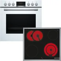 BOSCH Elektro-Herd-Set HND411LW63, Gleichmäßige 3D-Heißluft & flexible, zuschaltbare Bräterzone