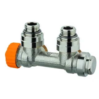 Heimeier Multilux Eclipse Thermostatventil 3866-02.000 Rp 1/2, Eck, Rotguss vernickelt, für Zweirohrsystem
