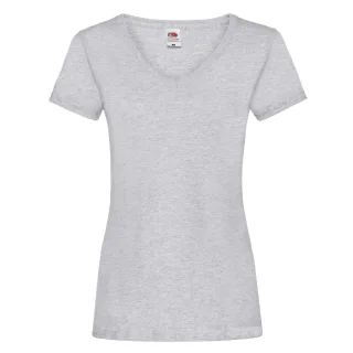 Fruit of the Loom - T-Shirt V-Ausschnitt für Damen (Grau meliert)