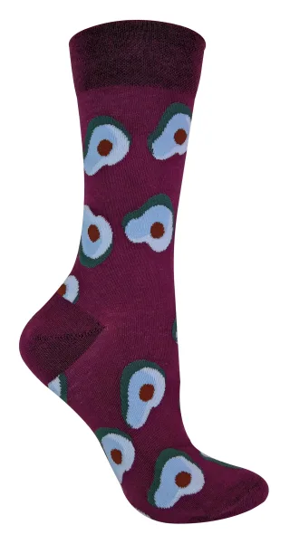 TALKIE-SOCKEN Damen-Socken aus Baumwolle mit schrulligem, flippigem Design und Fruchtmuster