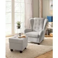 Home affaire Ohrensessel Alexander, B: 92 cm, Sitzhöhe: 44 cm, Set: mit Hocker