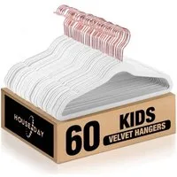House Day Kleiderbügel Kinder Kleiderbügel Samt, mit drehbarer Haken für 3-15 Jahre, (Packung, 60-tlg), 35.5cm breit