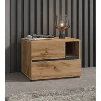 OTTO home Nachtkommode Cross, moderner griffloser Nachtschrank, Nachttisch, Nachtkonsole mit 2 Schubladen