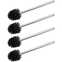 WENKO WC-Reinigungsbürste, (Set, 4-tlg), WC-Bürste mit Edelstahlstiel und Kunststoffborsten, Ø 8 cm