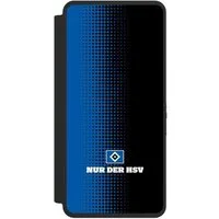 NIVOCASE Handyhülle HSV Logo Offizielles Lizenzprodukt Nur der HSV - Rautenraster Schwarz, Samsung Galaxy S26 Ultra Klapphülle Handyhülle aus Kunst Leder