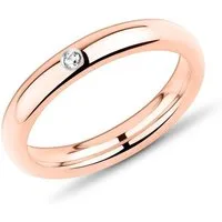 Unique Fingerring Unique Damen Edelstahlring rosévergoldet mit Steinbesatz R9207cz