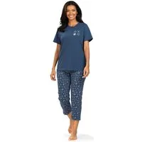comtessa Schlafanzug Dreamy breeze (Set, 2 tlg., 2-teilig) Damen Pyjama 2-teilig 7/8 Hose geknöpft Baumwolle große Größen
