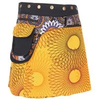 Guru-Shop Minirock Wickelrock, kurzer Fusion Mandala Goa Rock,.. alternative Bekleidung