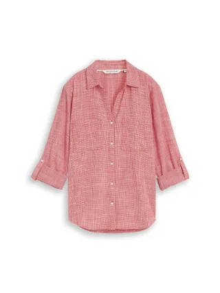 Tom Tailor - Bluse mit Brusttaschen soft scarlet red - Gr. - 36