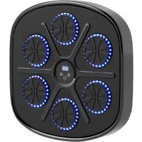 MC Star Boxstation Music Boxing Machine, elektronische Bluetooth Boxmaschine (mit LED-Leuchten, Musik, Wandmontage Boxziel für Erwachsene, Heimübungen, Schwarz)