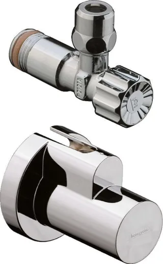Hansgrohe Eckventil chrom mit Schuber und Quetschverschraubung, 13954000 13954000