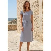Laura Scott Sommerkleid mit Bindeband aus softem und atmungsaktivem Jersey im Basic-Stil - in unifarben, geblümt oder gestreifter Optik