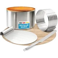 Smart-Planet Tortenring Tortenring Smart-Planet Set 4-teilig mit verstellbarem Backring hoch, 4, Edelstahl, rund