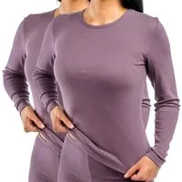 HERMKO Unterziehshirt 17830 2 Stück Damen langarm Unterhemd, Shirt aus Baumwolle / Modal
