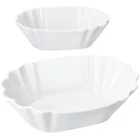 MamboCat Servierschale 2x Fritta Pommesschale oval Currywurst-Schale Servier-Teller Porzellan, Porzellan