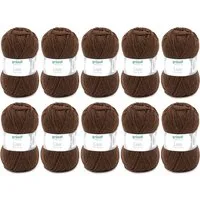 Gründl Wolle Lisa Premium Uni im 10x50g Wollpaket zum Handarbeiten Häkelwolle, (Wolle zum Stricken, Häkeln, Handarbeiten, Handstrickgarn), weich und pflegeleicht, ohne Schurwolle