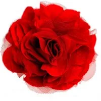 maDDma Haarspange Textilblüte Rose Ø9cm Ansteck Blüte Spange Haarspange Sicherheitsnadel, rot