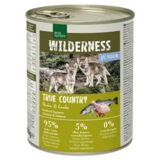 REAL NATURE WILDERNESS Nassfutter Hund, Junior, True Country, Huhn und Lachs 6x800 g