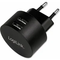 LogiLink LOGILINK USB-Lader PA0218, 2-fach, 2,1 A, schwarz USB-Ladegerät