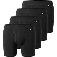 Schiesser Retro Boxer 4er Pack Long Life Cotton (Spar-Set, 4-St) Long Short / Pant - Baumwolle - mit Eingriff - Atmungsaktiv