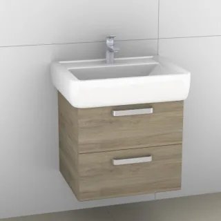 Artiqua 413 Waschtischunterschrank für Renova Plan 222261, 222262 Sanremo Eiche quer NB, 413-WU2L-K5 413-WU2L-K57-7145-428