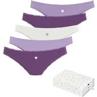 LASCANA Brasilslip Geschenk Box (5er-Pack) mit süßen Herzchen-Prints und aus elastischer Baumwoll-Qualität
