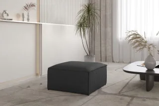 Polsterhocker Designerhocker CELES PREMIUM 65x65 cm in Stoff Scala Anthrazit
