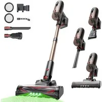 Proscenic Akku-Hand-und Stielstaubsauger 50kPa 550W Akku Staubsauger,50 Min,Grünes Licht Sichtbares Staub, 550 W, beutellos, 5in1 Filtersystem,Leise & Kabellos für Tierhaare,Boden,Teppich