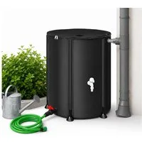 Mucola Regentonne Regenwassertonne faltbar Regenfass Wassertank Regenwassertank mit Hahn, 380 l, (Stück, Stück), inkl. 2 Meter Wasserschlauch mit Anschluss