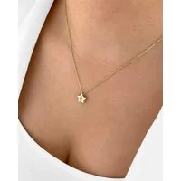 DANIEL CLIFFORD Kette mit Anhänger 'Astrid' Damen Halskette Silber 925 vergoldet Stern Anhänger Kristall (inkl. Verpackung), Silberkette mit Stern und Kristall als perfektes Geschenk