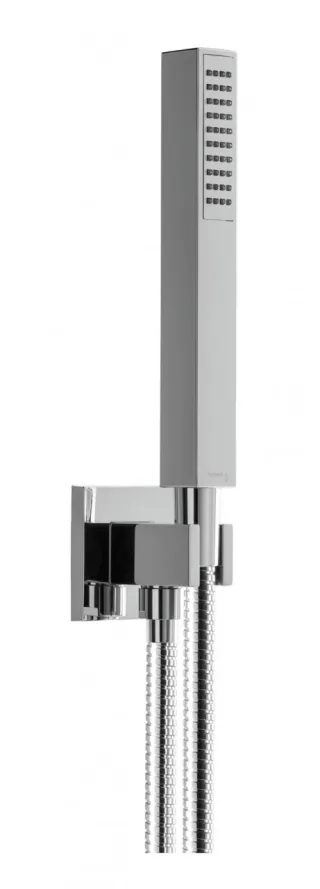 Herzbach Living Spa Wannenset eckig, Anschlussbogen ABS Stabhandbrause chrom , 11.630221.2.01 11.630221.2.01