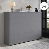 BlingBin Schreibtisch Eckschreibtisch (1-St., Klappbarer Schreibtisch mit Rollen, 2-in-1 Sideboard-Funktion), integriertes Wireless Charging, Regalfächer, Anti-Kipp-Sicherung