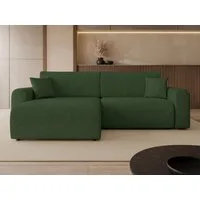 MIRJAN24 Ecksofa Floryn L Cord, mit Schlaffunktion und Bettkasten, mit zwei Dekokissen, 245x145x82 cm