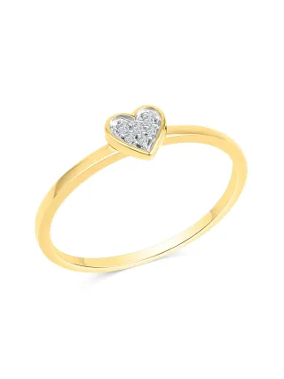 Diamonds by Ellen K. Ring Gold 585 zweifarbig Herz-Motiv mit Brillanten 0,025ct.