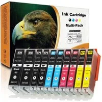 Kompatibel Canon PGI-570 XL, CLI-571 XL Multipack 10-Farben (2x Schwar Tintenpatrone (Set, 9055)