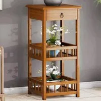 Holz Lichter Beistelltisch Beistelltisch, Nachttisch, Nachtschrank, Holzschrank mit Schublade, Bambusdesign,stabil,feuchtigkeitsresistent,pflegeleicht