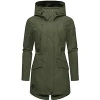 Ragwear Regenmantel Begonia Wasserdichter Damen Übergangsmantel mit großer Kapuze