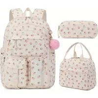 MOPUEA Schulrucksack Schulrucksack Set 3-tlg Wasserabweisend Ergonomisch mit Viele Fächer (3-teiliges Schulrucksack-Set für Schule, Freizeit und Reisen, 3-teiliges Schulrucksack-Set für Schule, Freizeit und Reisen), Leicht, großes Laptopfach, viele F