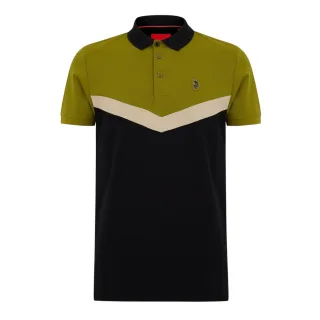 Luke 1977 - "Cala Mayor" Poloshirt für Herren (Kardamom Samen/Schwarz)