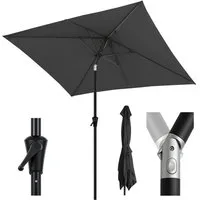 Sekey Sonnenschirm Rechteckig mit Kurbel Gartenschirm Groß Marktschirm UV Schutz, LxB: 300,00x200 cm, Sonnenschirm 300 x 200 Aluminium Marktschirm, 30° knickbar, für Garten